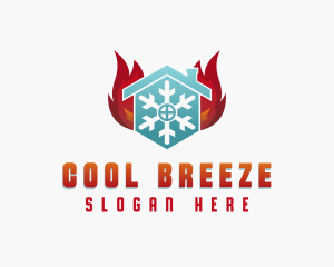 Fire Cooling Hvac logo design