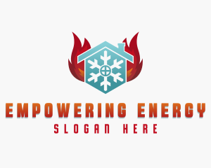 Fire Cooling Hvac logo design