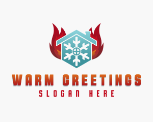 Fire Cooling Hvac logo design