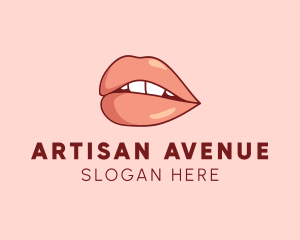 Sexy Nude Lips logo design