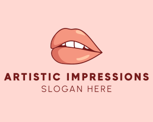 Sexy Nude Lips logo design