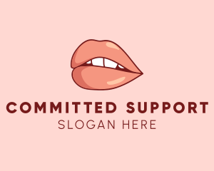 Sexy Nude Lips logo design