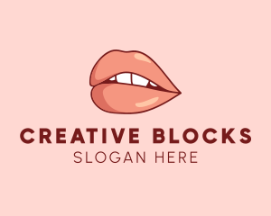 Sexy Nude Lips logo design