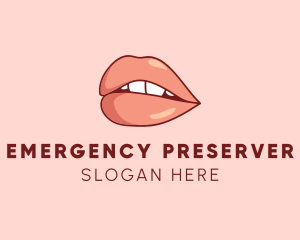 Sexy Nude Lips logo design