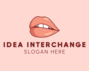 Sexy Nude Lips logo design