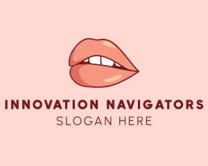 Sexy Nude Lips logo design