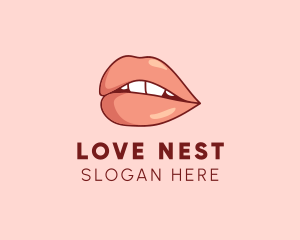 Sexy Nude Lips logo design