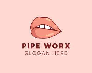 Sexy Nude Lips logo design