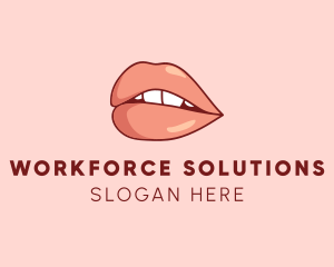 Sexy Nude Lips logo design