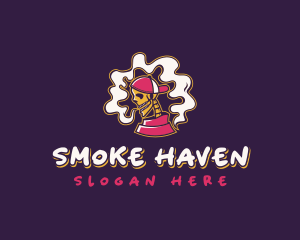 Skeleton Vape Smoking logo design