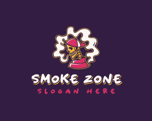 Skeleton Vape Smoking logo design