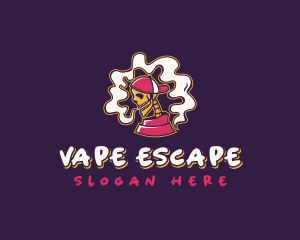 Skeleton Vape Smoking logo design