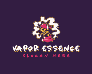 Skeleton Vape Smoking logo design