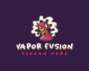 Skeleton Vape Smoking logo design