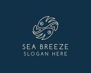 Sea Pisces Fish logo design