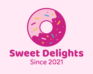 Yummy Sprinkled Doughnut logo design