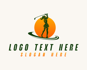 Female Athlete Golfer Logo