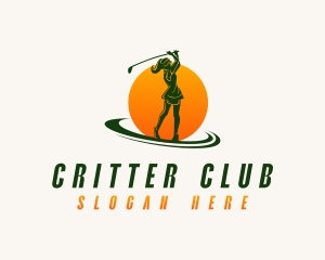 Female Athlete Golfer logo design