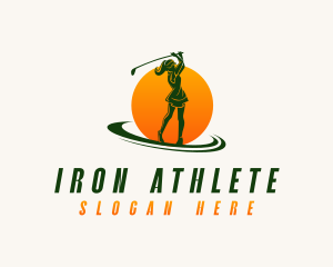 Female Athlete Golfer logo design