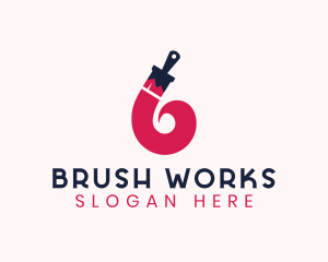 Home Improvement Paint Brush Letter B logo design