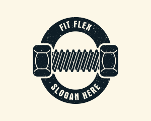 Rustic Screw Dumbbell Hammer logo design