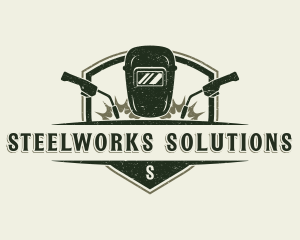 Welding Helmet Metalworks logo design