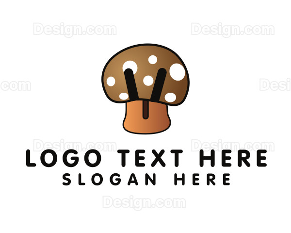 Brown Mushroom Fungus Logo