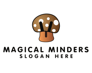 Brown Mushroom Fungus logo design