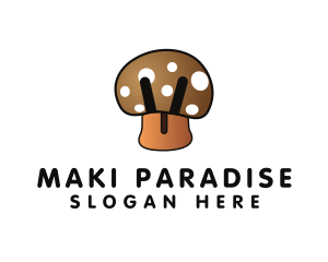 Brown Mushroom Fungus logo design