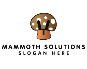 Brown Mushroom Fungus logo design