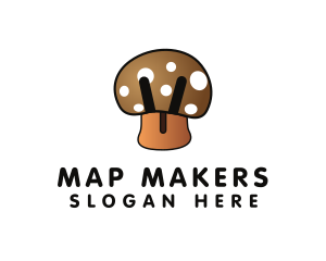 Brown Mushroom Fungus logo design