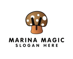 Brown Mushroom Fungus logo design