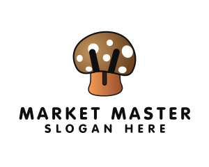 Brown Mushroom Fungus logo design