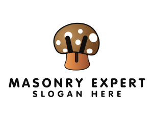 Brown Mushroom Fungus logo design