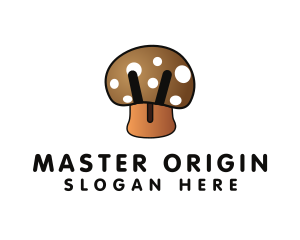 Brown Mushroom Fungus logo design