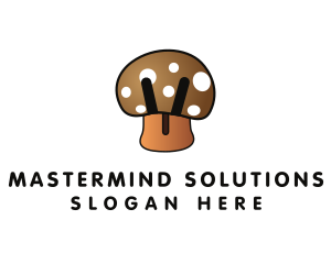 Brown Mushroom Fungus logo design