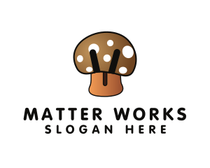 Brown Mushroom Fungus logo design