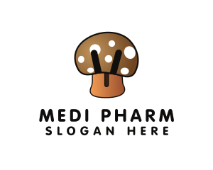 Brown Mushroom Fungus logo design