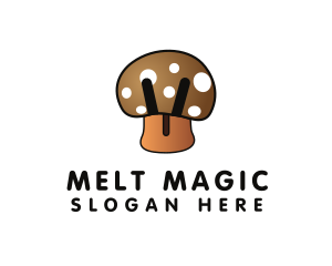 Brown Mushroom Fungus logo design