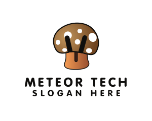 Brown Mushroom Fungus logo design