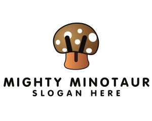 Brown Mushroom Fungus logo design