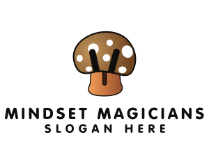 Brown Mushroom Fungus logo design