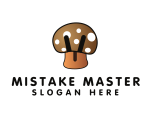 Brown Mushroom Fungus logo design