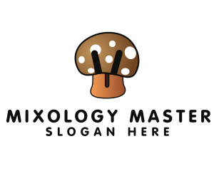 Brown Mushroom Fungus logo design