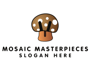 Brown Mushroom Fungus logo design