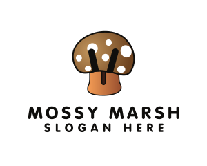 Brown Mushroom Fungus logo design