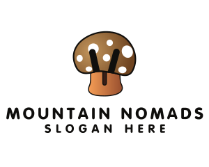 Brown Mushroom Fungus logo design