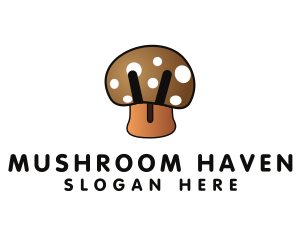Brown Mushroom Fungus logo design