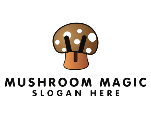 Brown Mushroom Fungus logo design