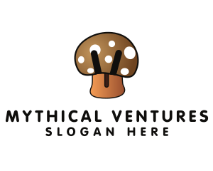 Brown Mushroom Fungus logo design